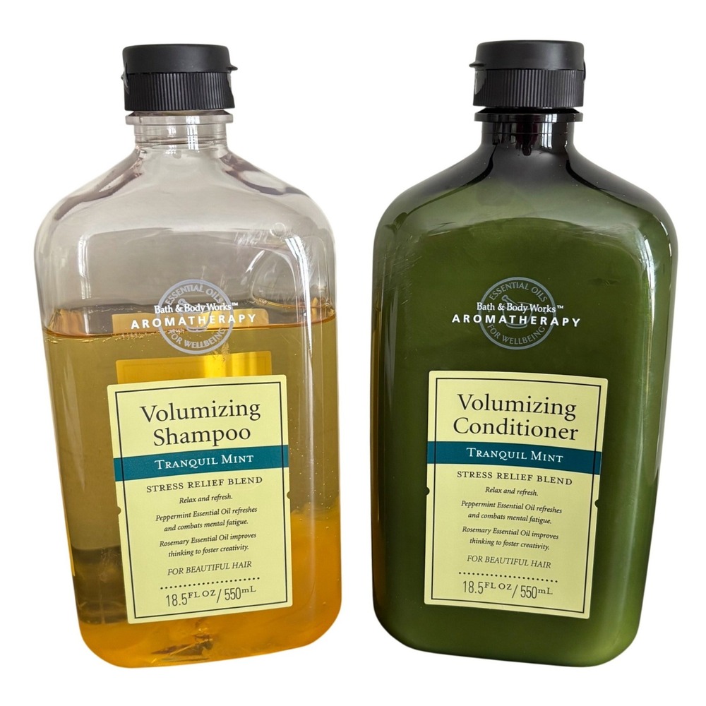 Bath & Body Works Aromatherapy Tranquil Mint Volumizing Shampoo Conditioner Set